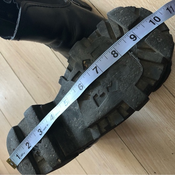 Vintage Destroy Platform Chunky Heel Leather Boots US Size 5.5 - Picture 13 of 14